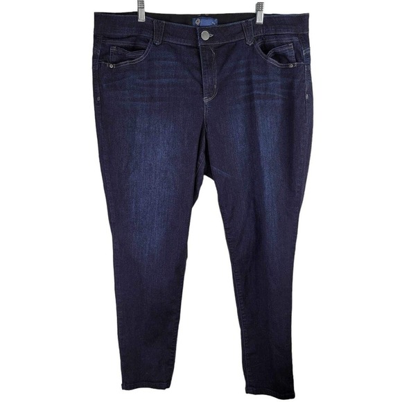 Democracy Jeans AB Solution Womens Plus Size 22 W Dark Wash Skinny High Rise - Picture 2 of 11